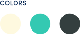 Movie Pear color palette (pale yellow, light teal, dark gray) Movie Pear color palette (pale yellow, light teal, dark gray)